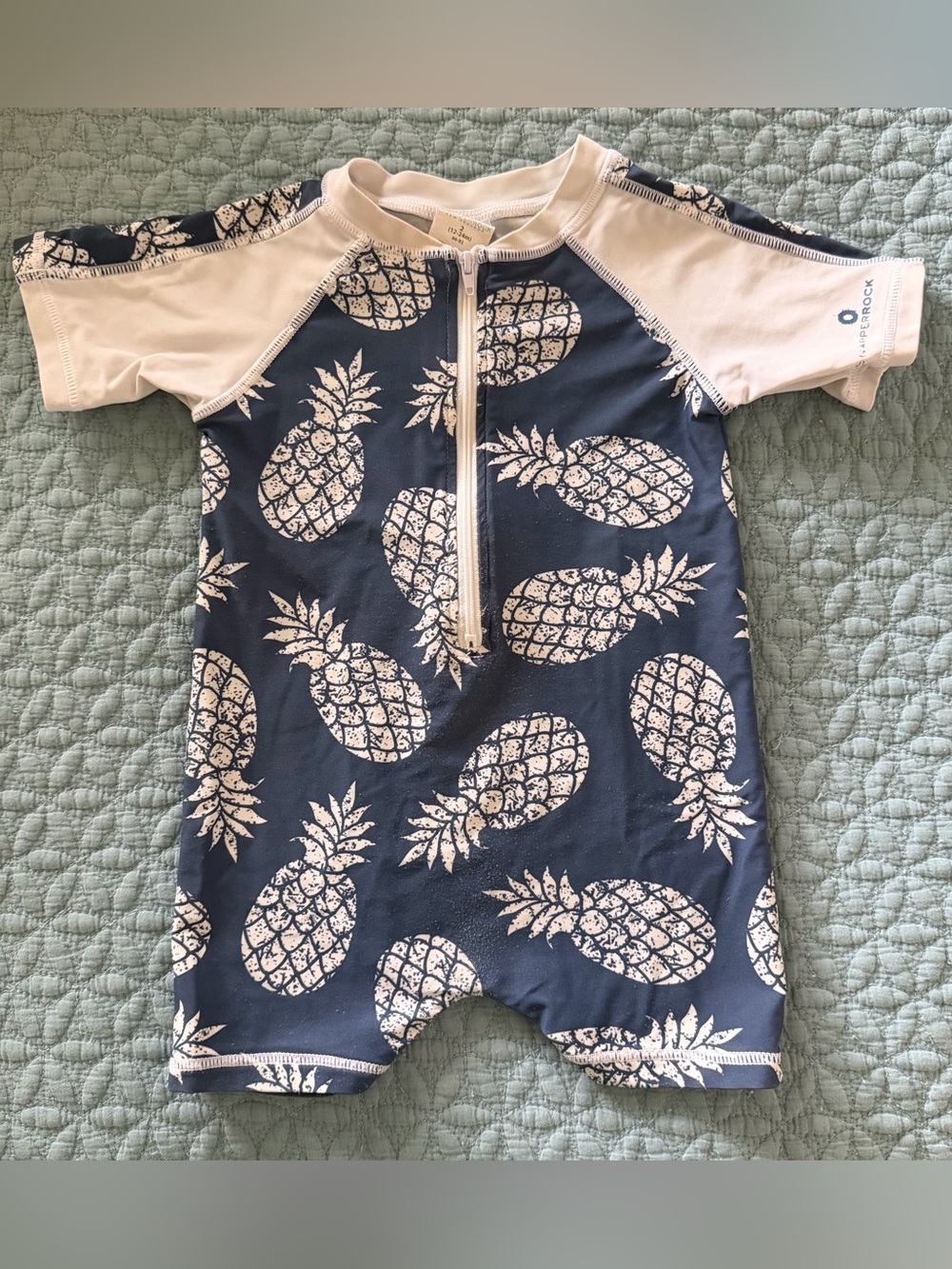 Snapper Rock Blue and White Zip-Front Rashguard